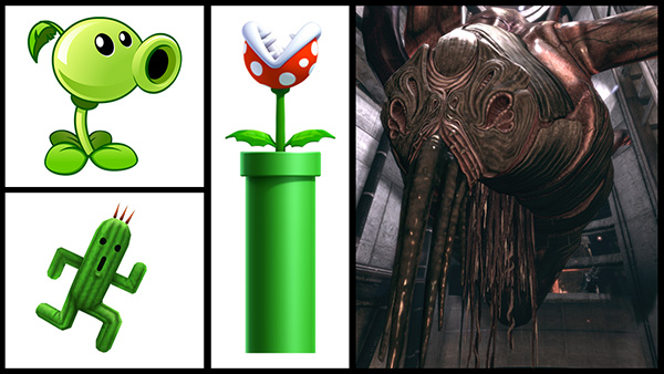 Images of plants from video games.